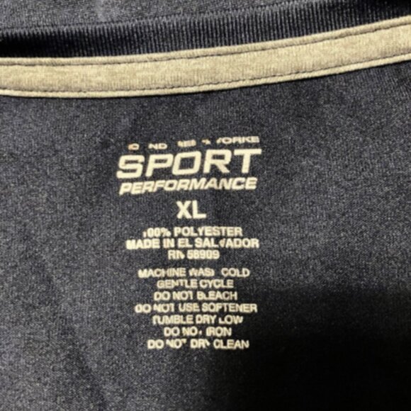 Roundtree & Yorke Sport XL Short Sleeve Navy Blue V-neck polyester Athletic Tee - Picture 7 of 9
